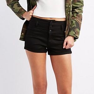 2 high waisted jean shorts